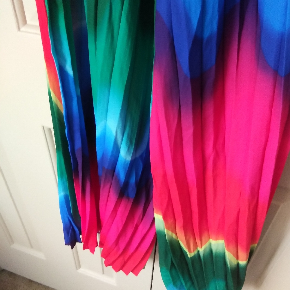 Relisting! One of a Kind Rainbow Pleated Leg Jumpsuit - Picture 5 of 6